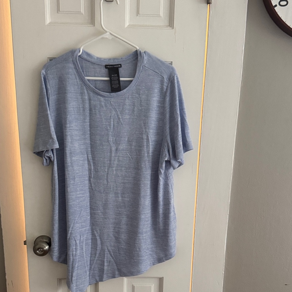 Chelsea & Theodore Light Blue Short Sleeve Tee with Very Soft Material.